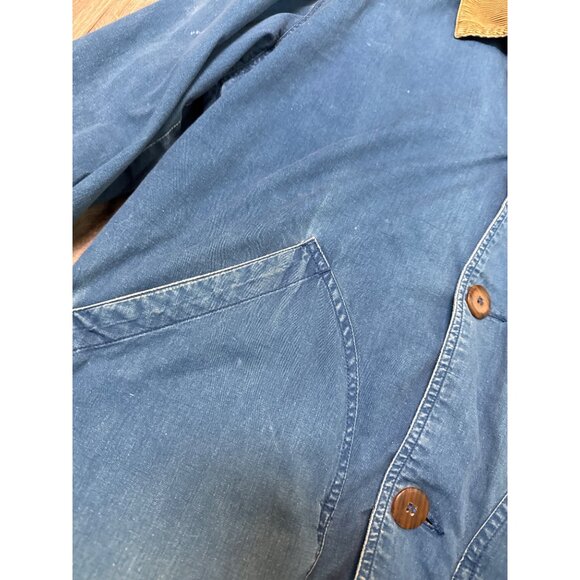 J. Crew Womans M Relaxed Blue Corduroy Collar Barn Utility Jacket Plaid Flannel - Picture 3 of 13